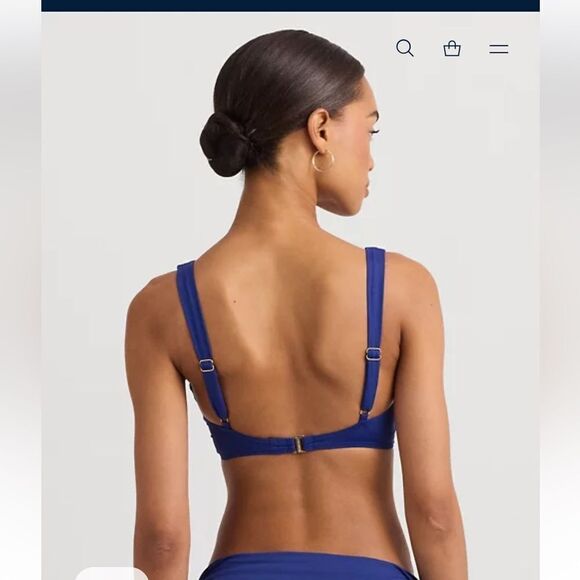 NWT Lauren Ralph Lauren Ruffle-Trim V-Neck Bikini Top - Picture 4 of 8